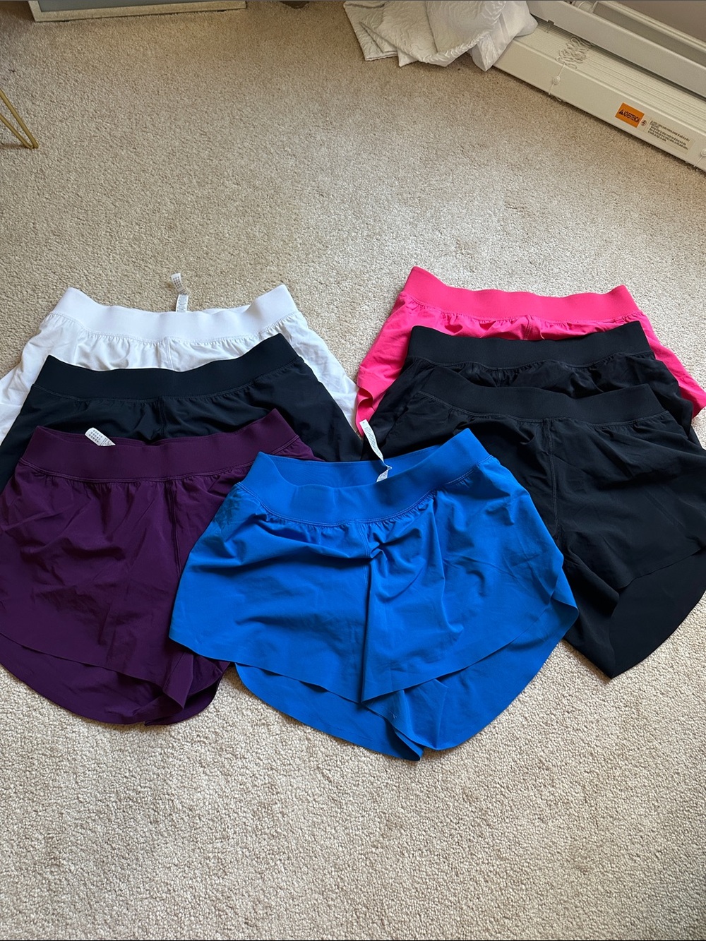 CRZ YOGA Women’s Athletic Shorts - Blue, Purple, Black, White, Hot Pink